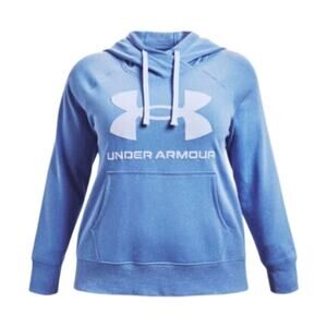 Under Armour Rival Fleece Logo Hoodie Speckled Blue Plus Size 1X